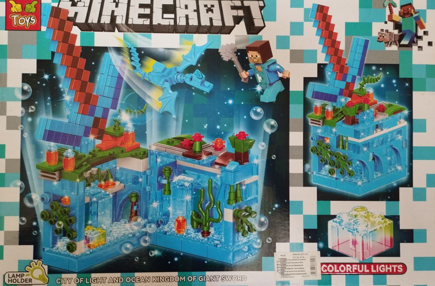 Конструктор Minecraft GT-110 Майнкрафт з підсвічуванням "Напад на фортецю My World" 373 деталі GT-110 фото