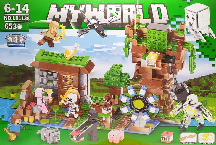 Конструктор Minecraft водяний млин My ​​World LB 1138 (653 деталі, 12 фігурок) LB 1138 фото