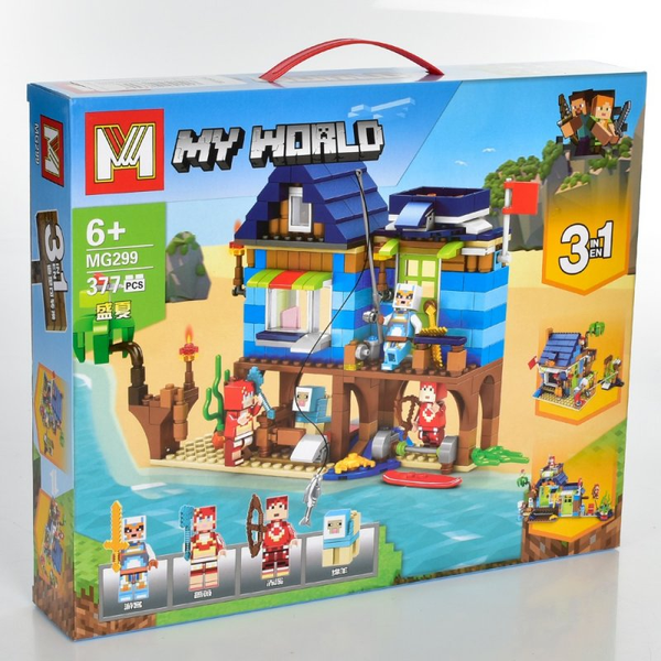 Конструктор «My World» MG299 Minecraft 377 деталей рибальський будиночок MG299 фото