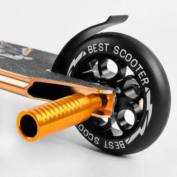 Самокат трюковий 55084 Best Scooter HIC-система, ПЕГИ, алюмінієвий диск та дека, АНОДОВАНЕ ФАРБУВАННЯ, колеса PU, d = 110мм 55084-1 фото